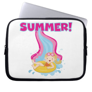 Blond Girl Summer Laptop Sleeve