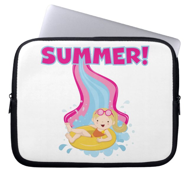 Blond Girl Summer Laptop Sleeve (Front)