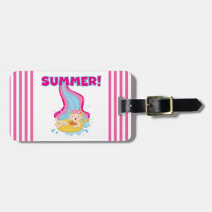Blond Girl Summer Luggage Tag