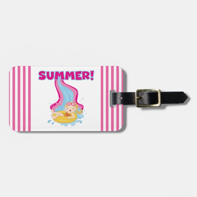 Blond Girl Summer Luggage Tag (Front Horizontal)
