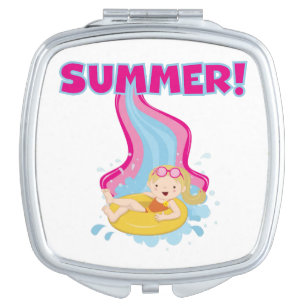 Blond Girl Summer Makeup Mirror