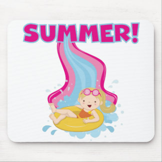 Blond Girl Summer Mouse Pad