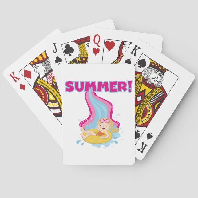 Blond Girl Summer Poker Cards (Back)