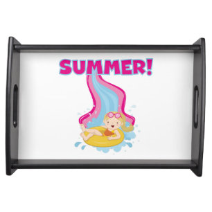 Blond Girl Summer Serving Tray