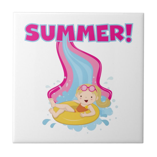 Blond Girl Summer Tile (Front)