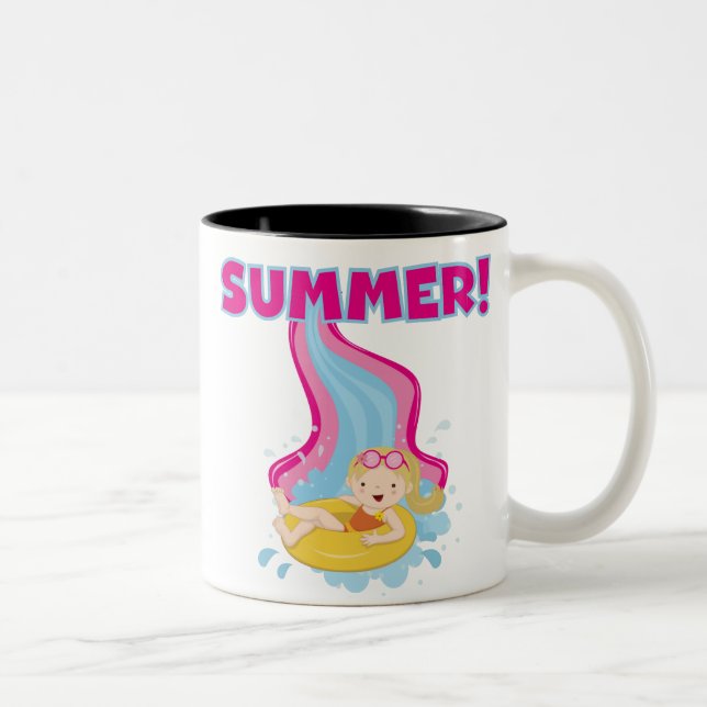 Blond Girl Summer Two-Tone Coffee Mug (Right)