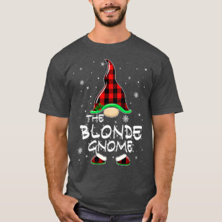 Blond Gnome Buffalo Plaid Matching Family Christm T-Shirt