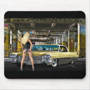 blond,gun,cadillac mouse pad