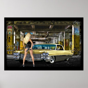 blond,gun,cadillac poster