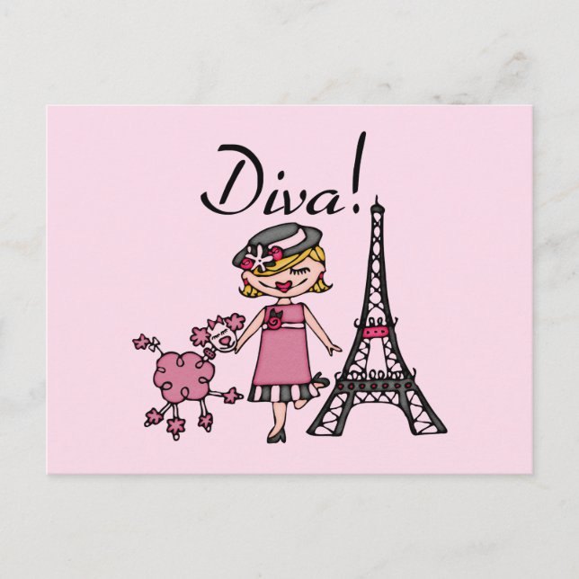 Blond Hair Diva Postcard (Front)