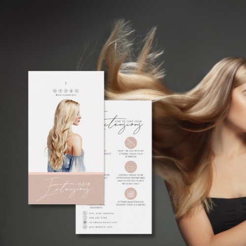 Blond Hair Extensions Care Hang Tag Card