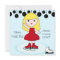 Blond Hair Girl Ice Skating Party Invitations