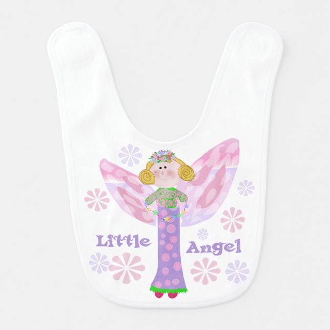 Blond Hair Little Angel Bib (Front)