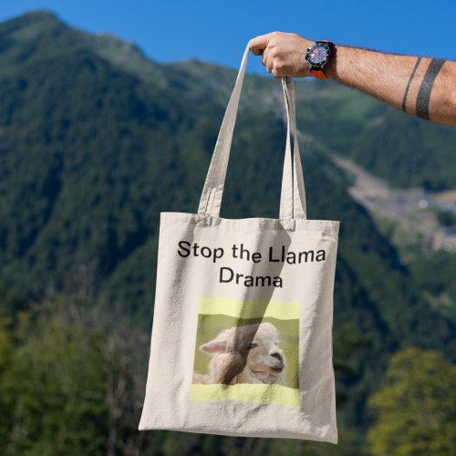 Blond Hair Llama on Yellow Background Tote Bag