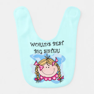 Blond Hair World's Best Big Sister Bib