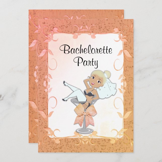 Blond Haired Bachelorette Party Invitation (Front/Back)