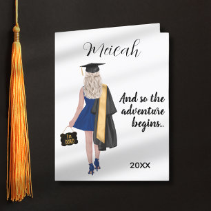 Blond Haired Girl Graduation Congrats Grad Holiday Card