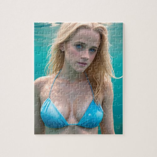 Blond in a Bikini Underwater Photo Jigsaw Puzzle