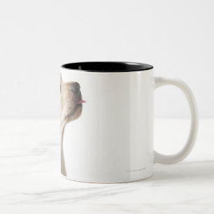 Blond Labrador puppy sticking out tongue Two-Tone Coffee Mug