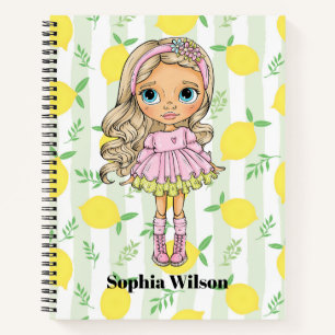 Blond Little Girl with Lemons Notebook