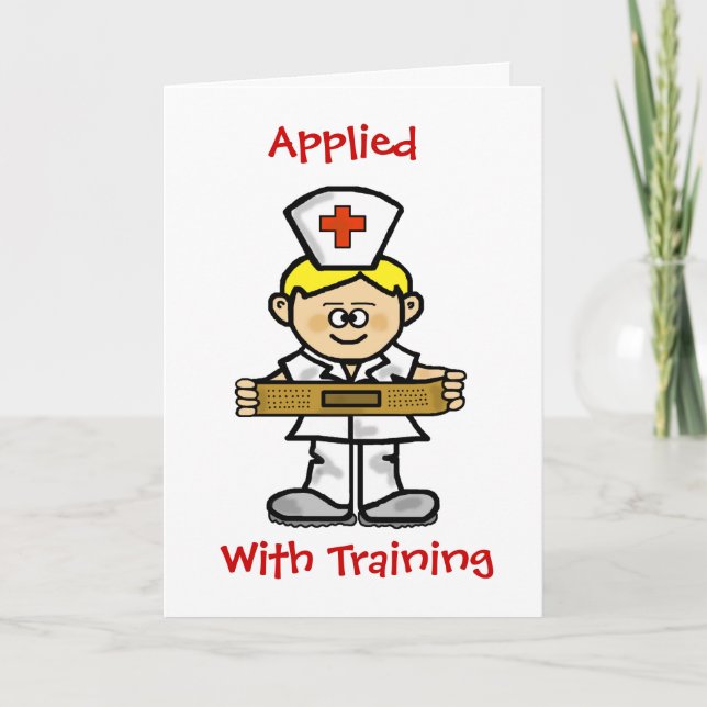 Blond Male Nurse Greeting Card to Customize (Front)