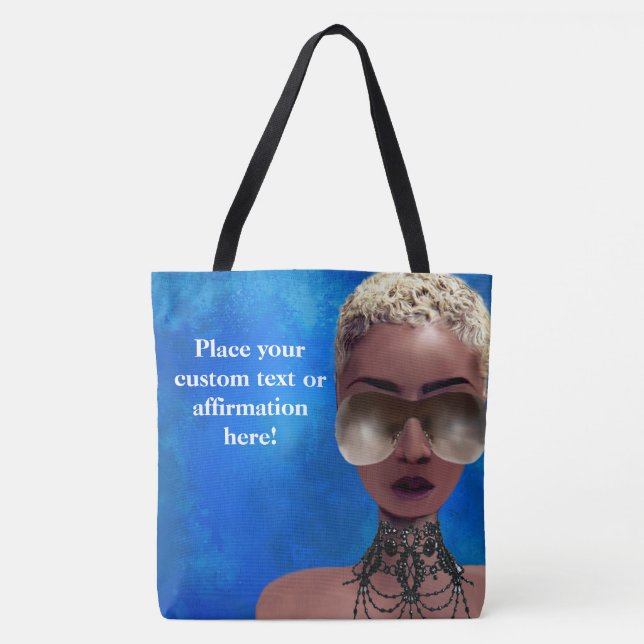 Blond Melanin Berry Beauty Black Art Blue Tote Bag (Front)