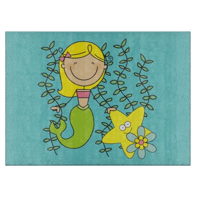 Blond Mermaid Cutting Board (Front)