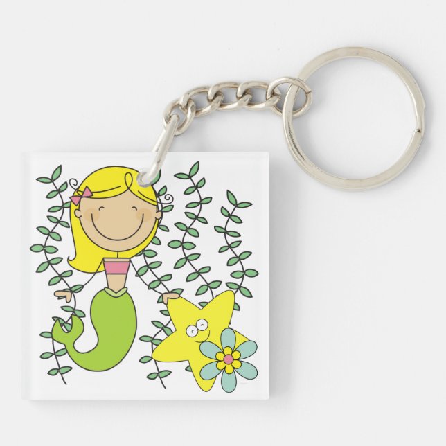 Blond Mermaid Keychain (Back)