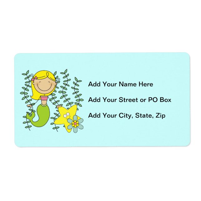 Blond Mermaid Label (Front)