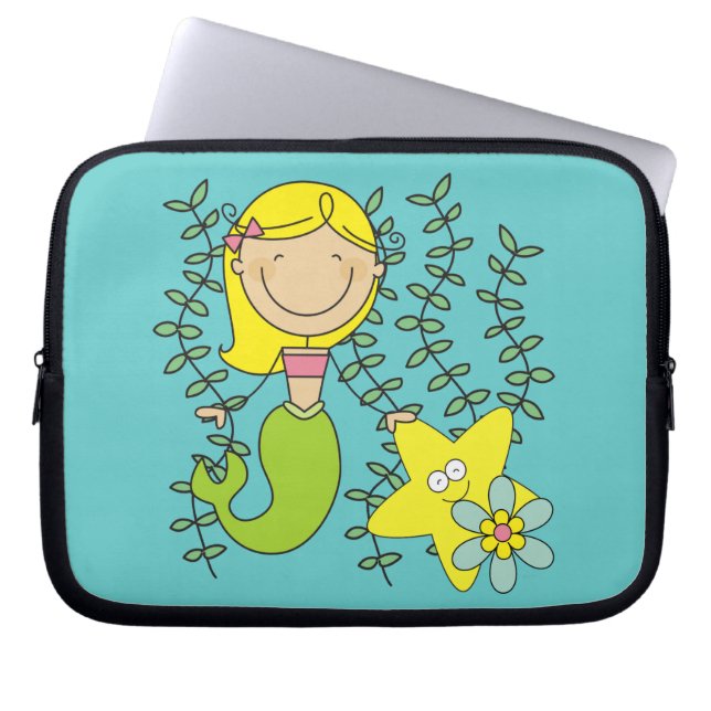 Blond Mermaid Laptop Sleeve (Front)
