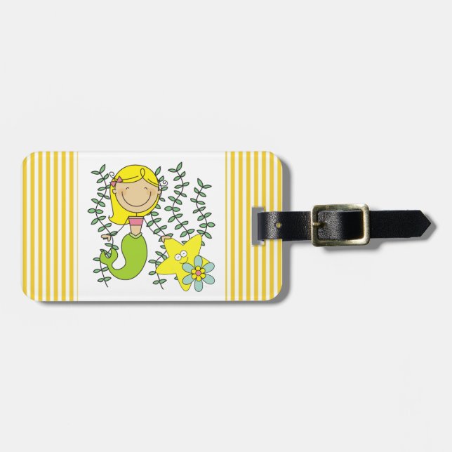 Blond Mermaid Luggage Tag (Front Horizontal)