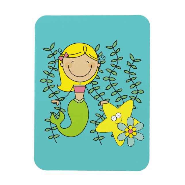Blond Mermaid Magnet (Vertical)