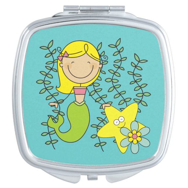 Blond Mermaid Mirror For Makeup (Front)