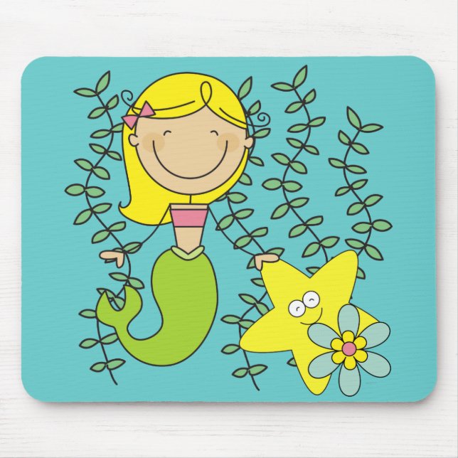 Blond Mermaid Mouse Pad (Front)