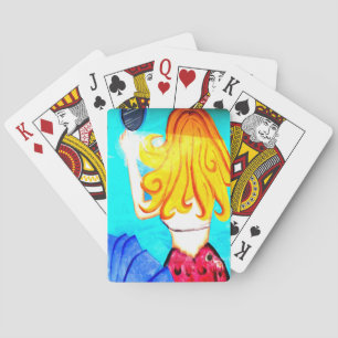 blond mermaid playing cards