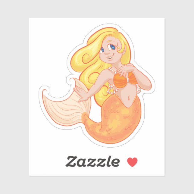 Blond Mermaid Sticker (Sheet)