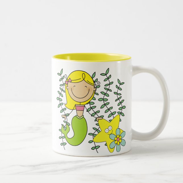 Blond Mermaid Two-Tone Coffee Mug (Right)