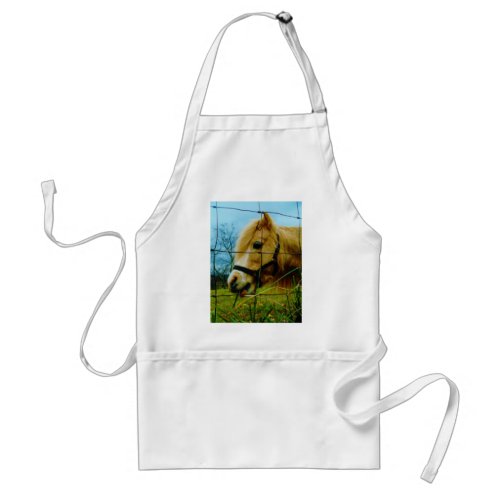 Blond Miniature Pony  Horse Blue Sky Adult Apron