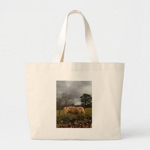 Blond Miniature Pony  Horse Large Tote Bag