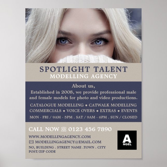 Blond Model, Modeling Agency, Model Agent Poster (Front)