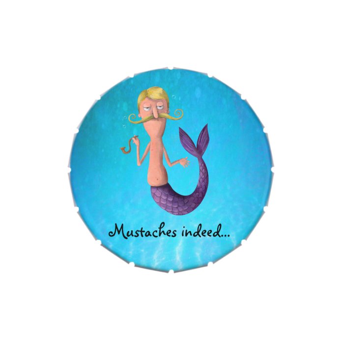 Blond Mustached Merman Jelly Belly Candy Tin