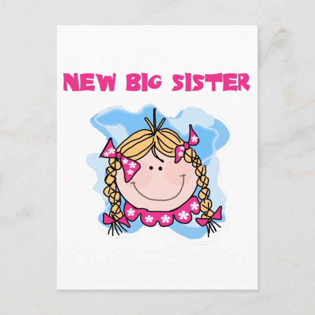 Blond New Big Sister Tshirts and Gifts Postcard (Front)