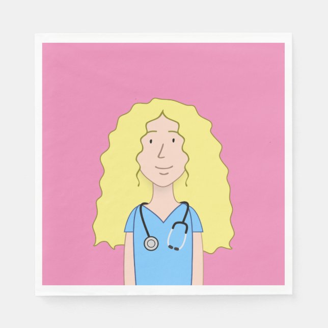 Blond Nurse Napkins (Front)