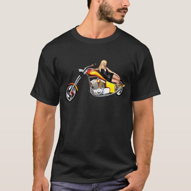 Blond on a chopper T-Shirt (Front)