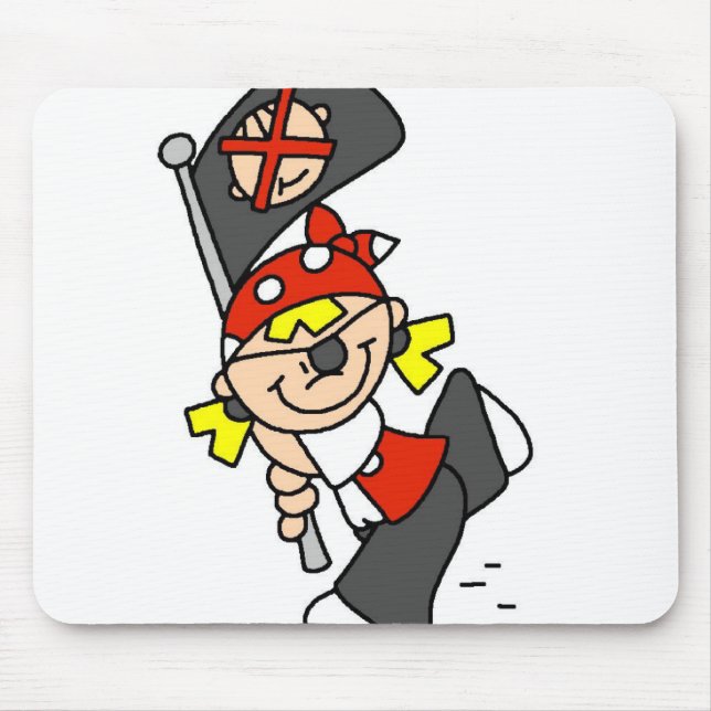 Blond Pirate With Flag Mouse Pad (Front)