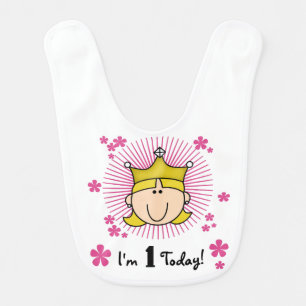Blond Princess 1st Birthday Bib