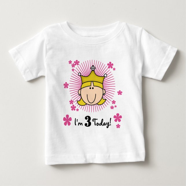 Blond Princess 3rd Birthday Tshirts & Gifts (Front)