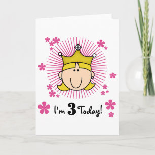 Blond Princess 3rd Birthday Tshirts & Gifts Card