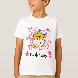 Blond Princess 4th Birthday Tshirts and Gifts