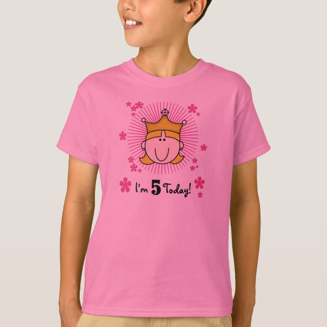 Blond Princess 5th Birthday T-Shirt (Front)